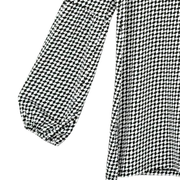 Michael Kors Womens Pullover Stretch Geometric Grommet V-Neck Long Sleeve Top XL - Picture 6 of 10